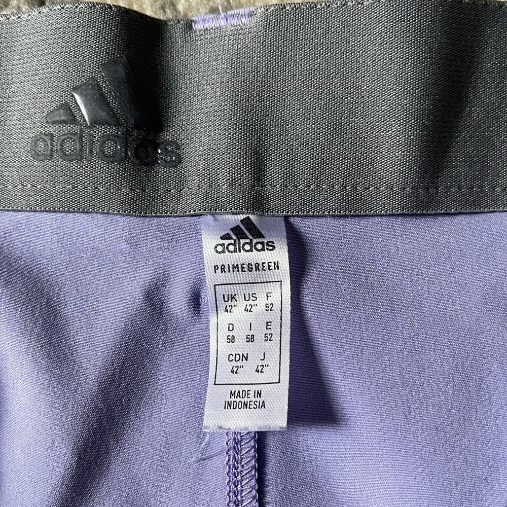 Purple Adidas golf shorts